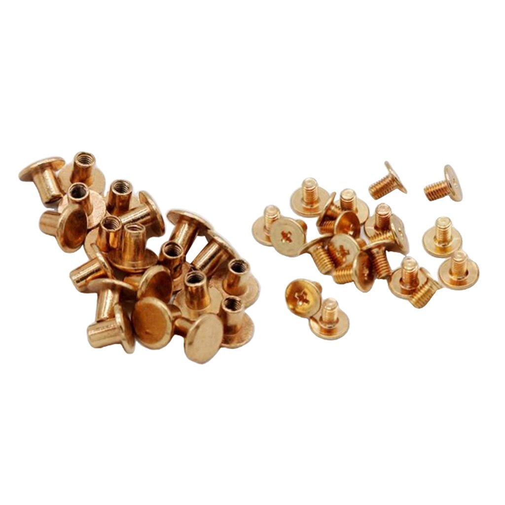20 Sets 6mm Alloy Rivets Binding Spike Fasteners for Bracelets Bookbinding DIY