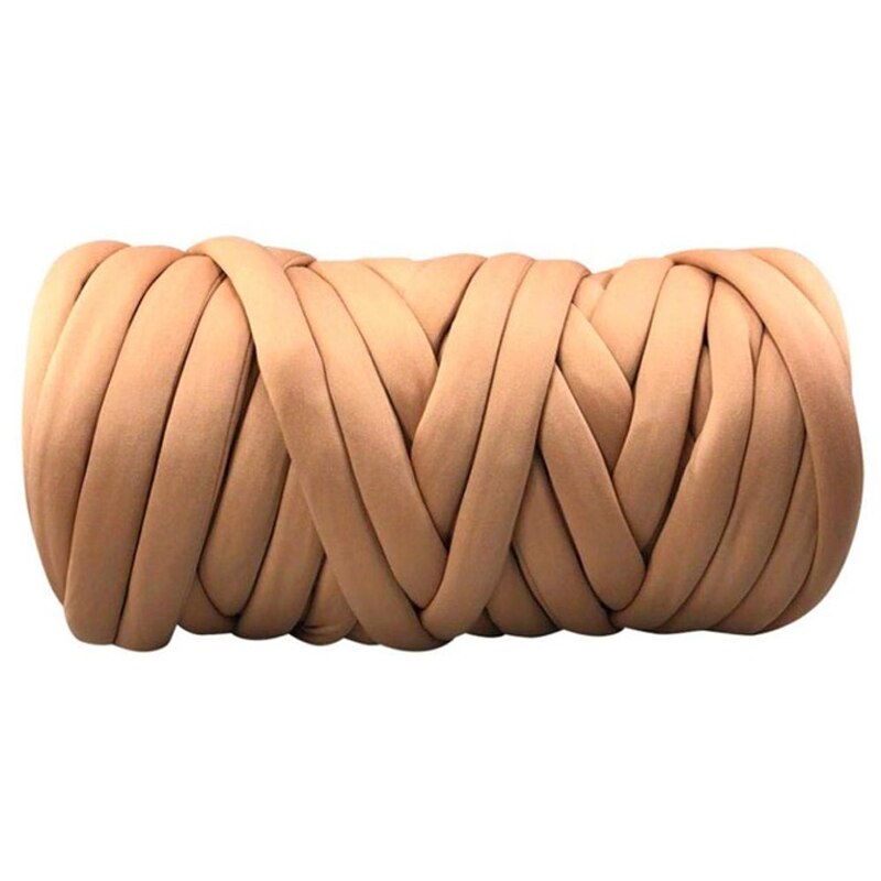 Manta de punto de Super grueso para el hogar, 500g, trenza vegana, suave, tejido de brazo, alfombras, manta: Camel