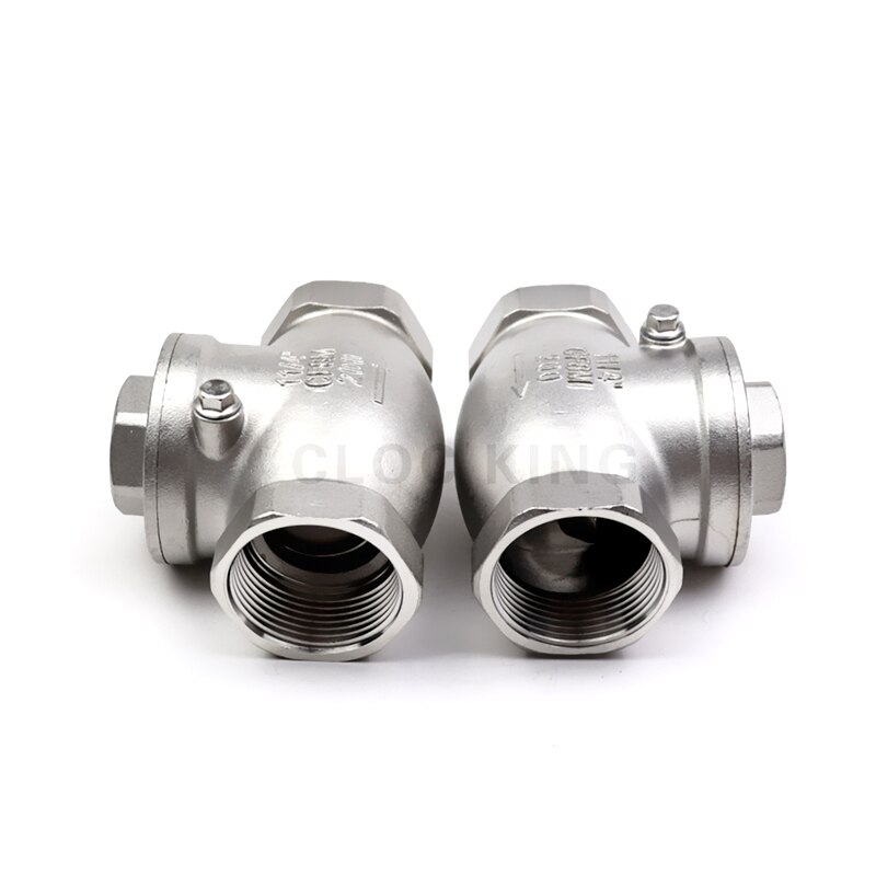 Válvula antirretorno horizontal de boca de alambre de acero inoxidable DN15-DN50, válvula de retención oscilante de rosca hembra de acero inoxidable 1/2 de 304 &quot; - 2&quot;