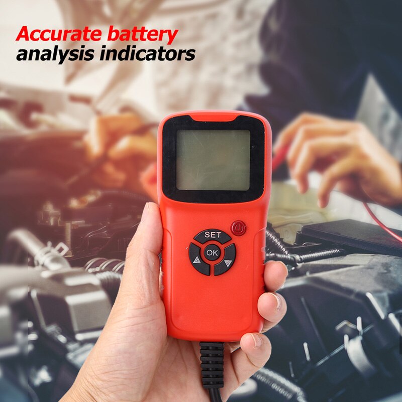 12V Car Battery Tester Vehicle Car LCD Battery Test Analyzer Auto System Analyzer Voltage ohm CCA Test Diagnostic Tools