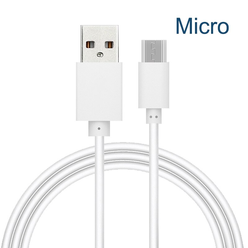 5V2A Micro Usb Kabel 1M 2M 3M Snel Opladen Kabels Mobiele Telefoon Android Charger Cord Gegevens Draad zwart En Wit: Micro White / 1m