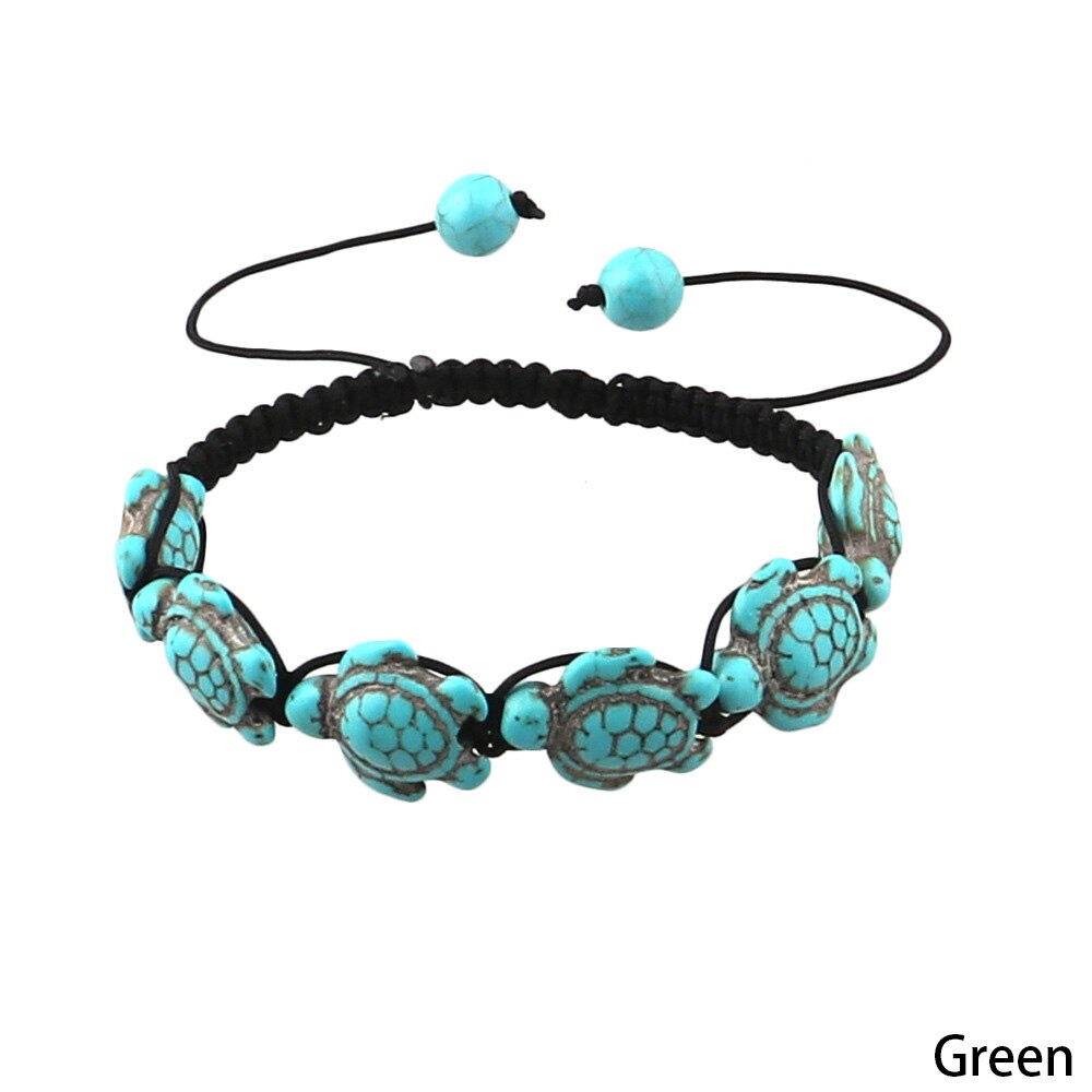 Hand gewebte Schildkröte Hanf Armbänder Böhmischen Türkisen Verkrustete Sommer Strand Meer Schildkröte Armbinde Perlen Armbinde Handgemachte Seil Kette Schmuck