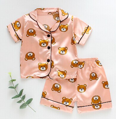 Baby Kleding Set Zomer Cute Kids Baby Meisjes Nachtkleding Cartoon Animal Print Korte Mouwen Tops Shorts 3 Kleuren