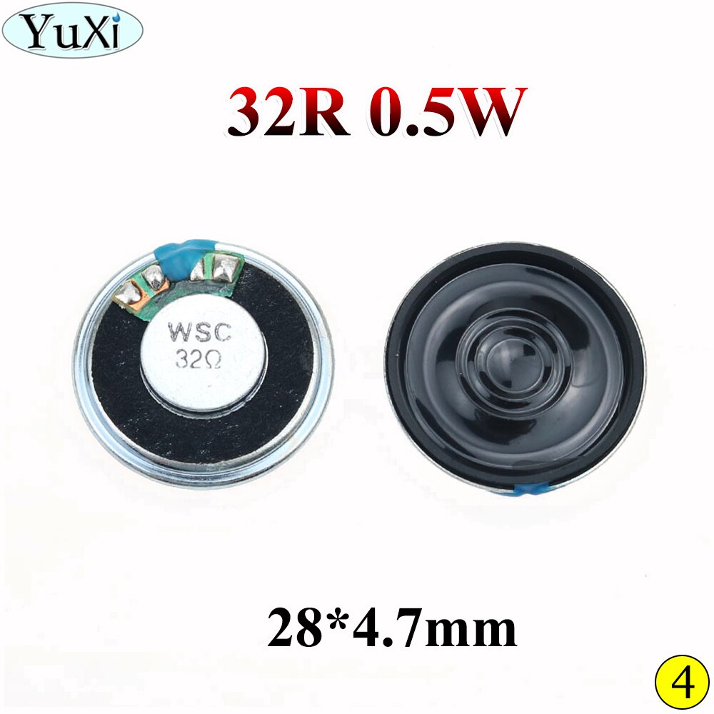 Yuxi 0.5W 8R 32R Speaker 8 Ohm Hoorn Luidspreker Diameter 20 Mm 23 Mm 26 Mm 28 Mm 30mm 32 Mm 36 Mm 40 Mm 50 Mm 4 Cm Luidspreker Luidspreker: NO4-28mm