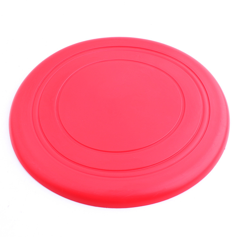 Divertido platillo volador de silicona perro gato juguete perro discos voladores resistente masticar cachorro entrenamiento interactivo para mascotas: Rojo