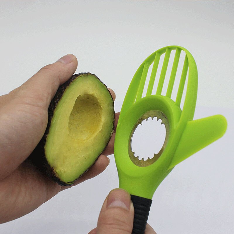 3-In-1 Avocado Slicer Pitter Cutter Pit Remover Dunschiller 3 In 1 Plastic Scooper Mes Corer Snijden tool Keuken Fruit Gadget