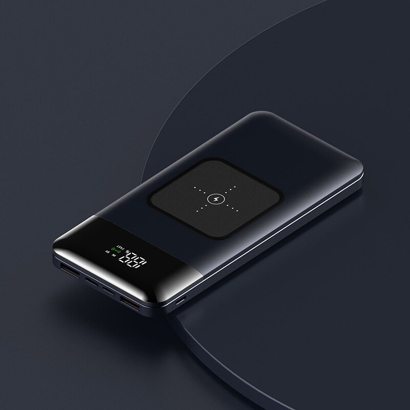 Alieny 15W Draadloze Power Bank 22.5W Pd Snel Opladen Draagbare Batterij Externe Powerbank Met Led Display 20000Mah power Bank: Grey