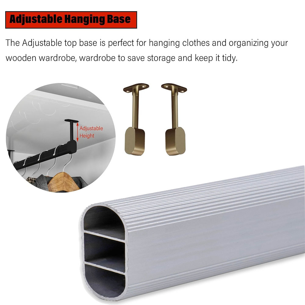 Hanging Rod Closet Pole For Laundry Room, Hanger Wardrobe Accessories Closet Tube Wall Hanging Clothes Rail for Hanging Clothes