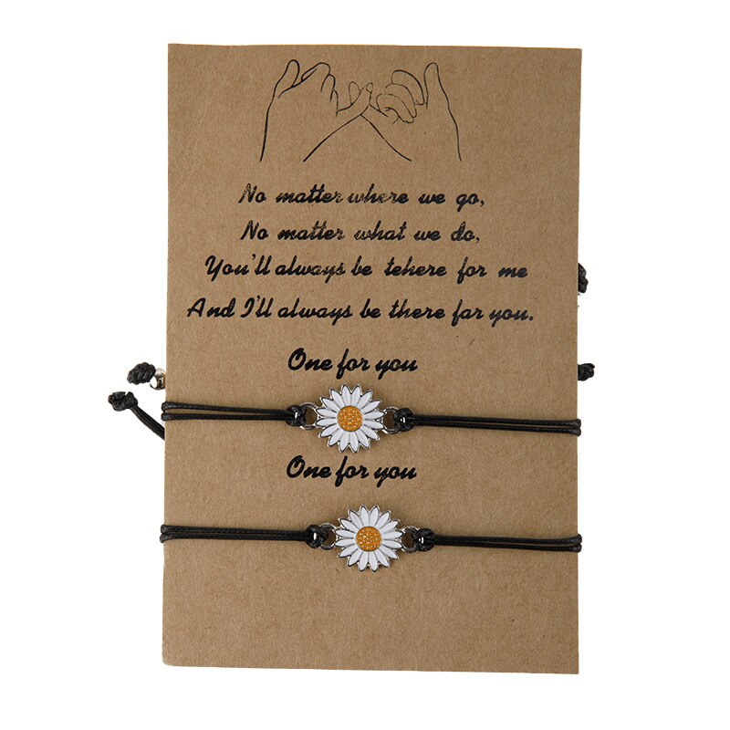 2 stück Legierung Einstellbar gewebte Armbinde Sonnenblumen Sonne Blume Gänseblümchen Armbinde Einstellbar Gewebt Armbinde Liebhaber Schmuck