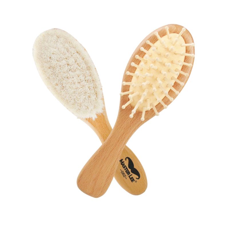 Houten Baby Haar Borstel + Kam Set Perfect Kraamcadeau Voor Pasgeborenen Peuters L4MC