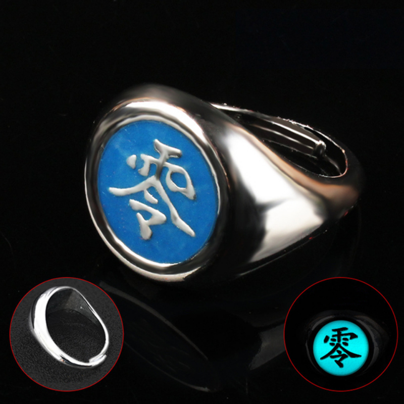Anillo luminoso de Cosplay de Naruto de Anime japonés, anillo Akatsuki, accesorios de anillo para hombre, accesorios de decoración para dedo, Anillos Akatsuki Itachi