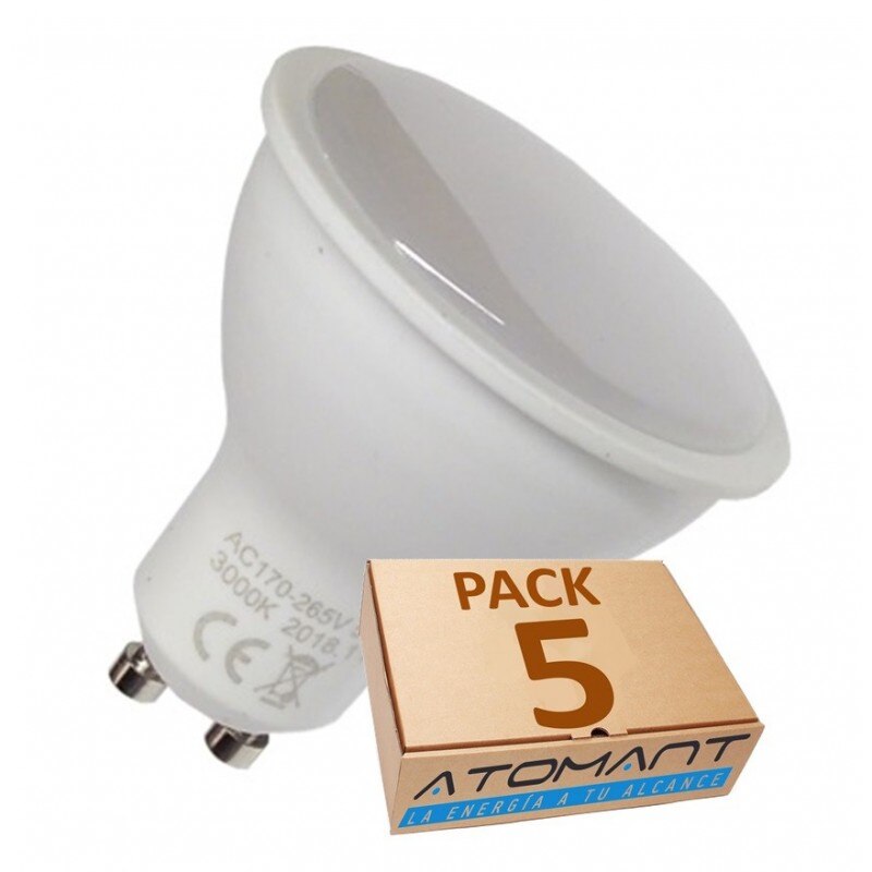 (LA) GU10 LED 5W, 120 grados de apertura. Halogeno LED 550 lumenes- Recambio bombillas 50W
