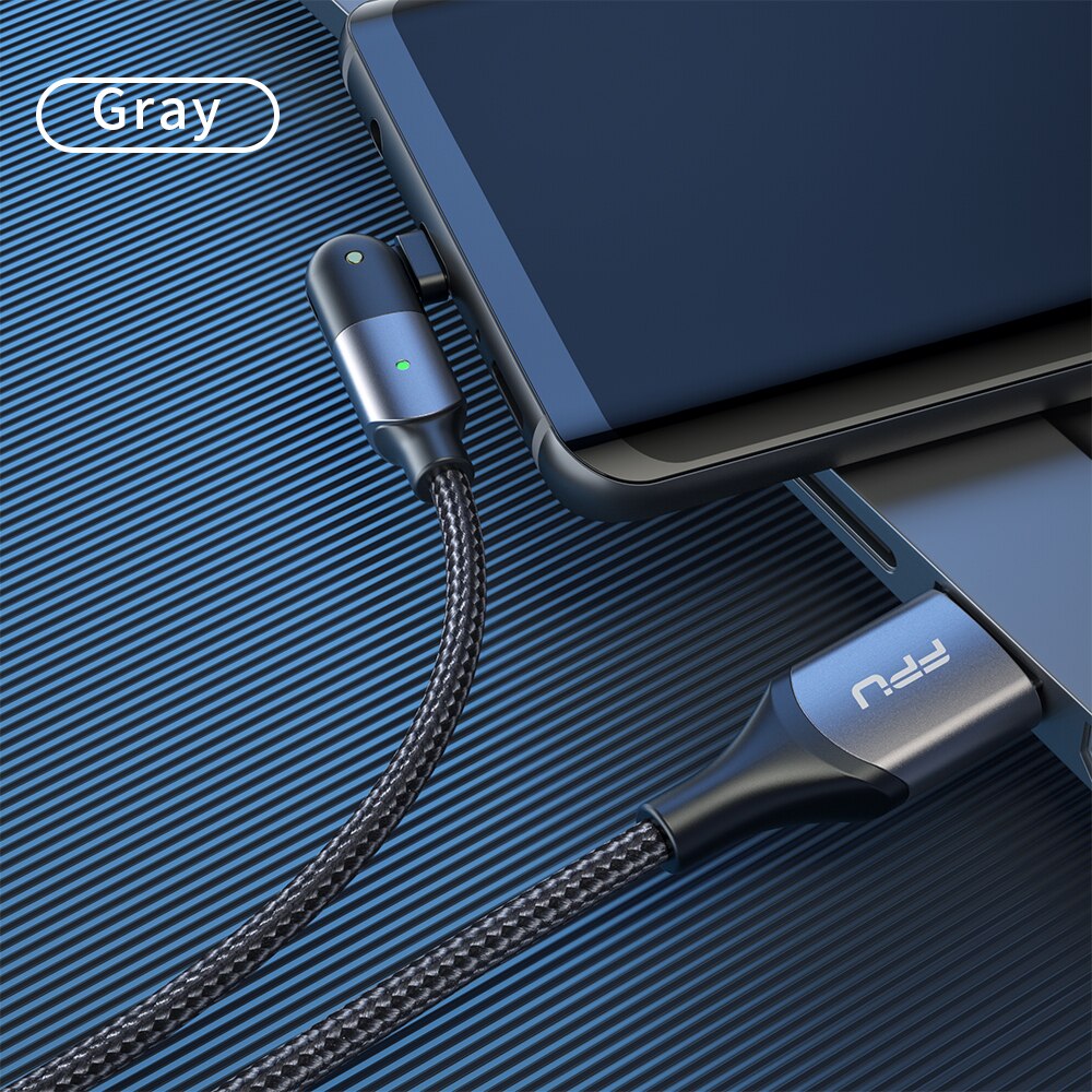 FPU Rotate USB Type C Cable For Samsung S20 S10 Xiaomi Fast Charging Charger USB-C Type-c Data Cable USBC Mobile Phone Wire Cord: Gray / 1.2M