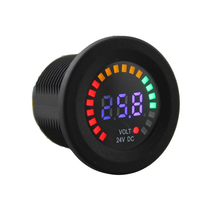 Professionele 24 v Auto Motorfiets Universele Voltmeter LED Display Auto Waterdichte Digitale Voltmeter met Voltage Waarschuwing: Default Title