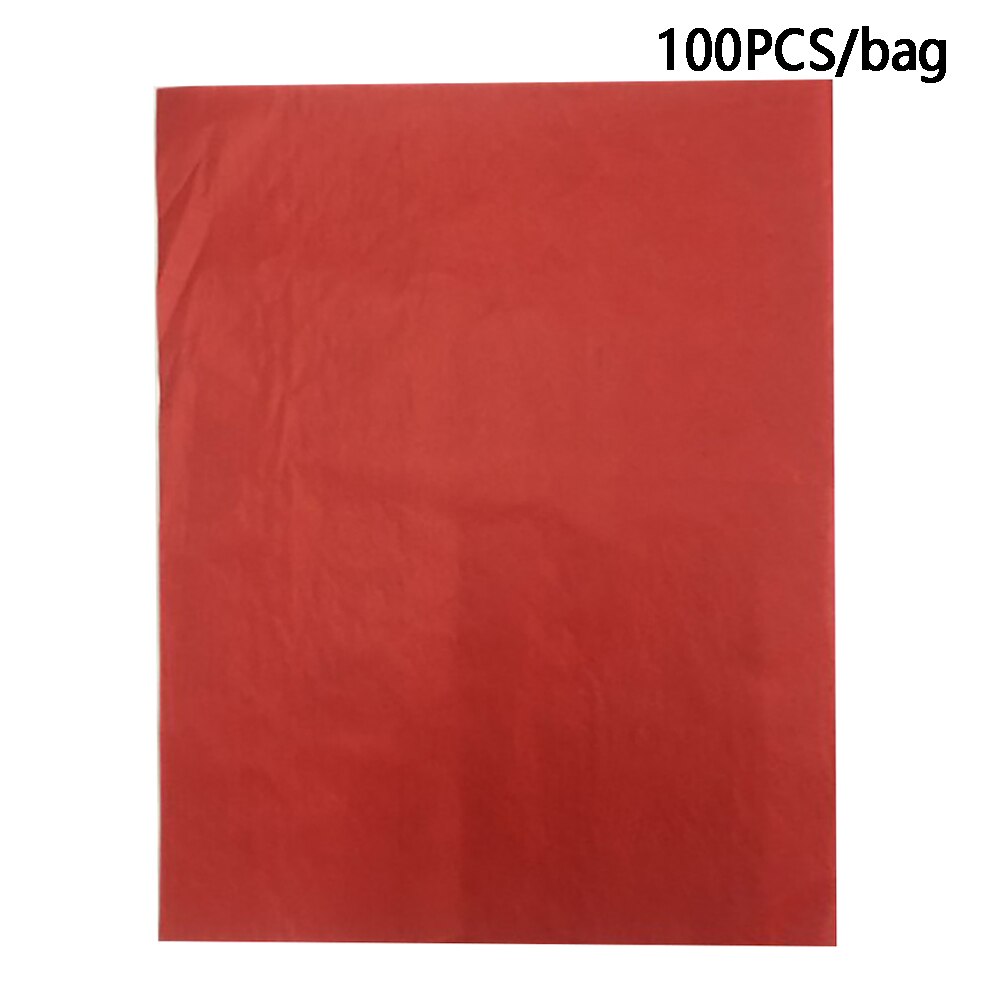 100pcs Cross Stitch One Side Embroidery Tracing Copy A4 Craft Reusable Transfer Fabric Drawing Home Office Colorful Carbon Paper: rd