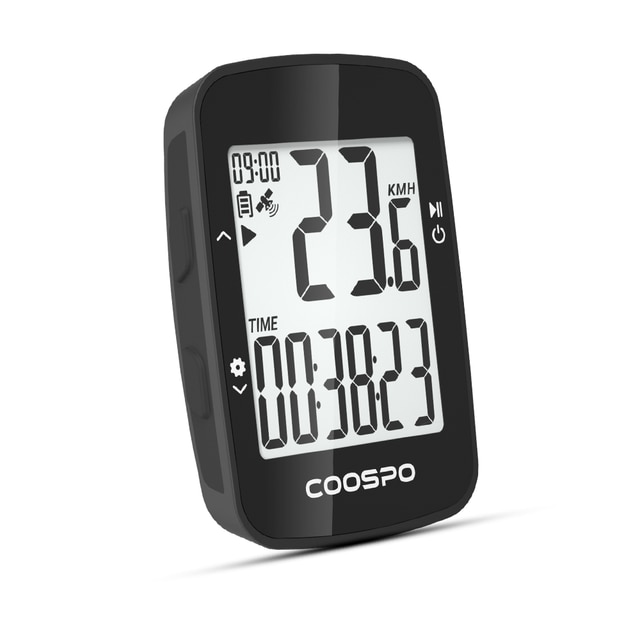 Coospo  bc26 langaton pyörä tietokone gps nopeusmittari matkamittari bluetooth 5.0 sovellus synkronointi vedenpitävä maantiepyörä mtb polkupyörä: Musta