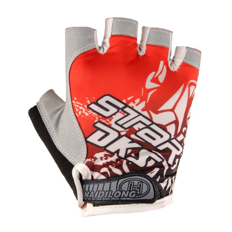 ZOUZHAN cycling gloves half-finger summer outdoor sports fitness non-slip bicycle men and women ice silk: Red / XL