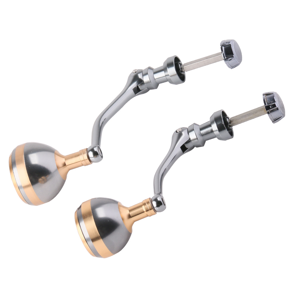 Medium/Grote Rose Gouden Opvouwbare Vier Hoek As Visserij-reel Handvat Fit S Knop Metalen Spinning Reel Fittings: WHITE