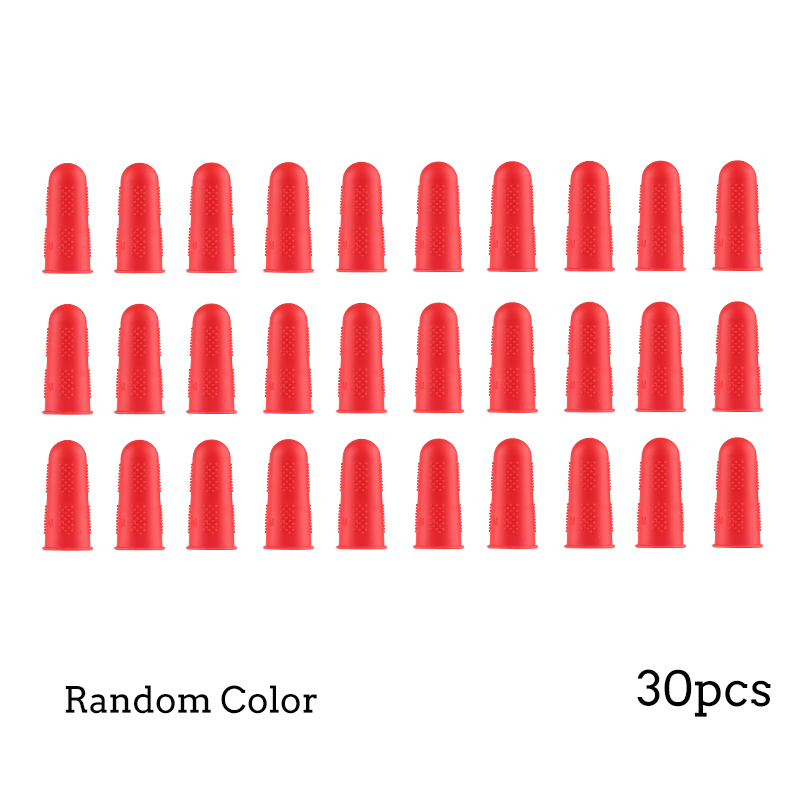 LMDZ 30Pcs Silicone Fingers Cover Cap Fingertip Protector Finger Guard Anti-skid Set Finger Protect Wool Felt Poke Fun from Cuts: Large random color