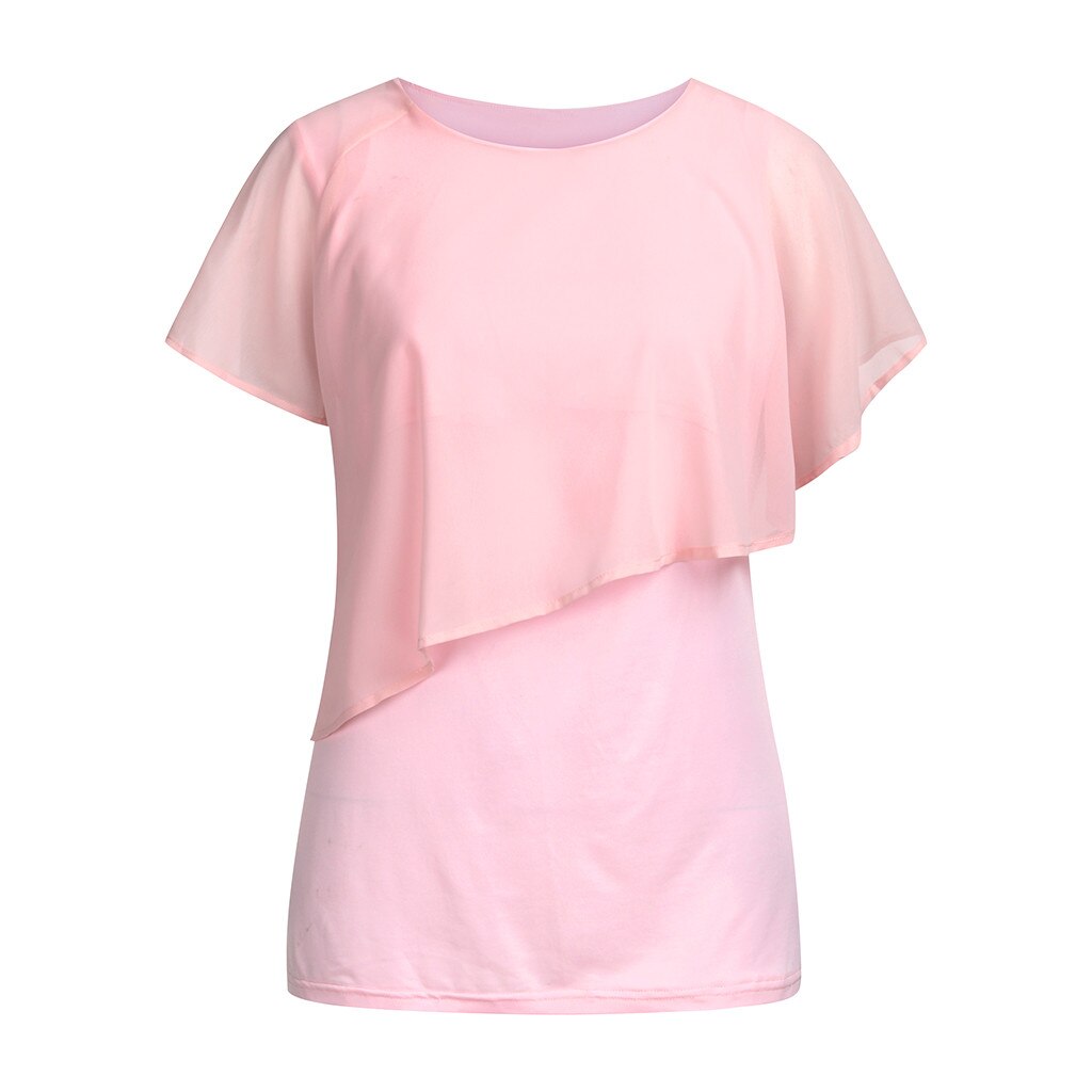 2022 nuova moda estiva maternità allattamento manica corta top solido allattamento al seno T-shirt vestiti in gravidanza vestiti di maternità: Pink / M