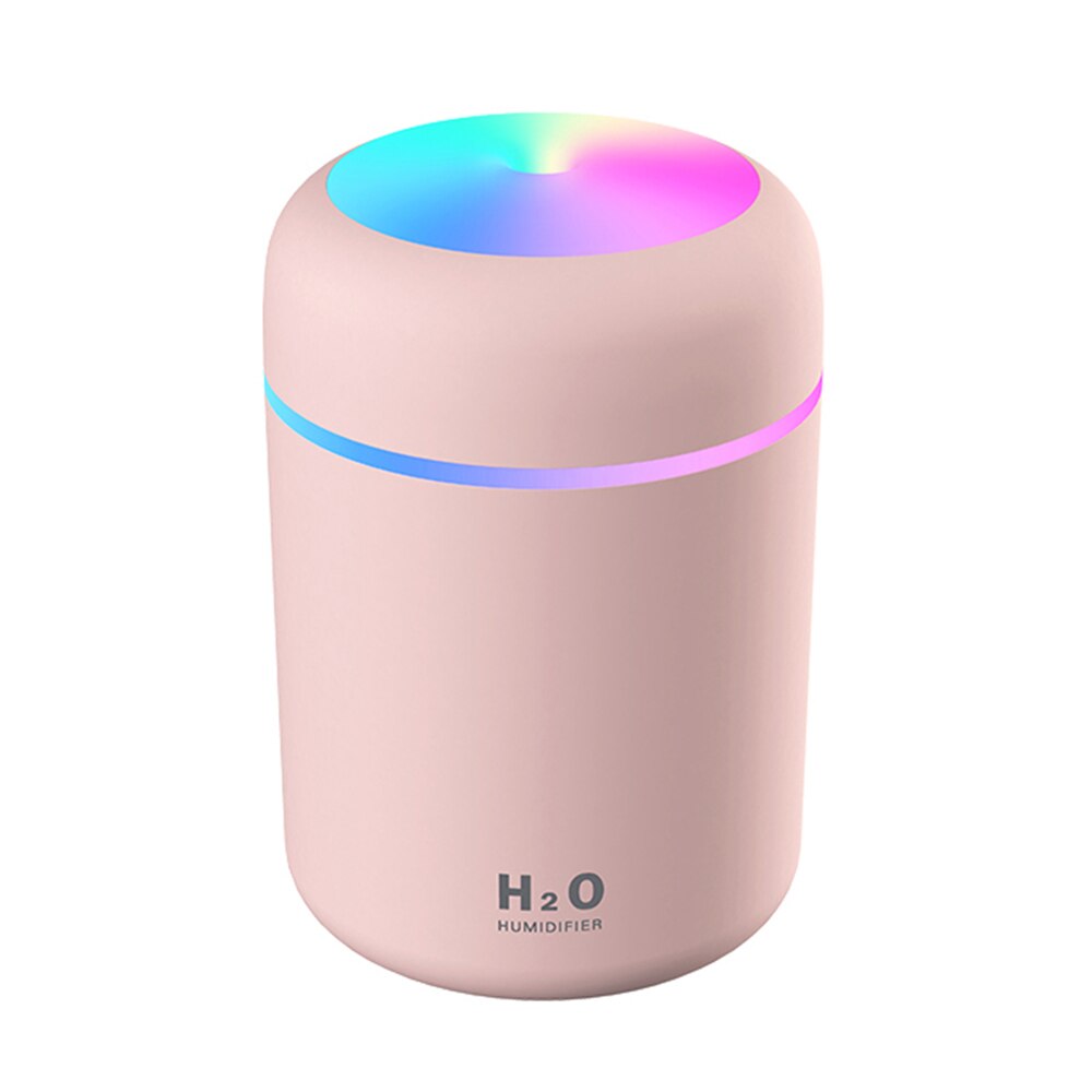 Draagbare 300ml luchtbevochtiger, usb, ultrasone dazzle cup, aroma diffuser, koele mistmaker, luchtbevochtiger en luchtreiniger met romantisch licht: Een roze