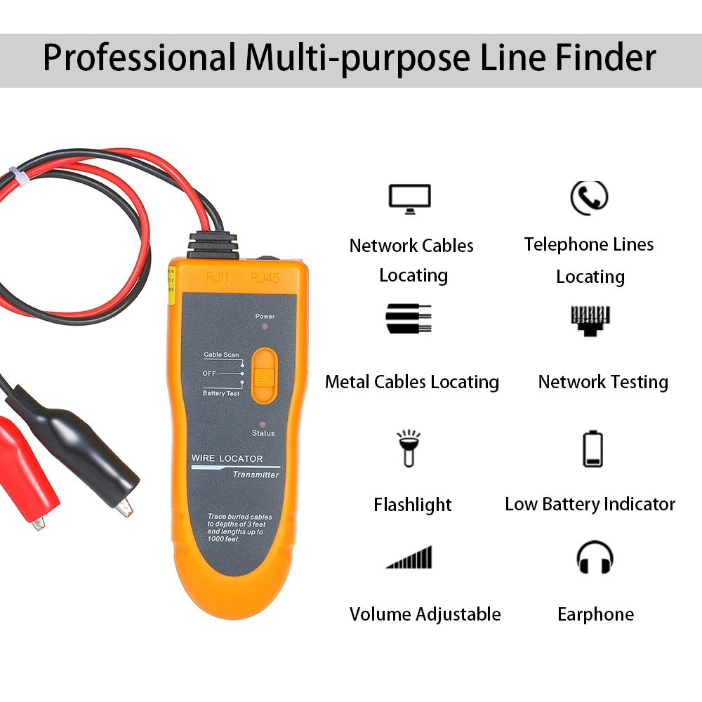 Underground Wire Locator NF-816 Tester Underground Cable Detection Instrument Concealed Wiring Line Finder with 3.5mm earphones