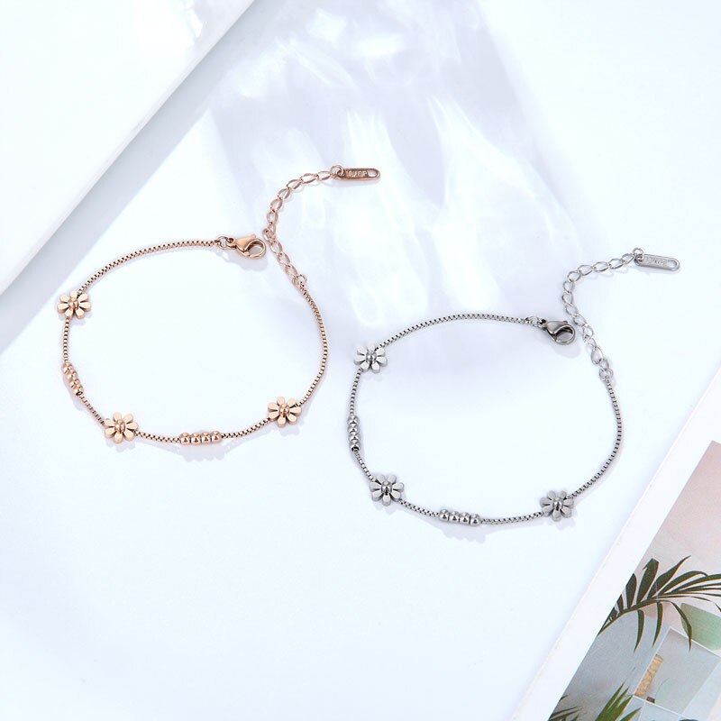 Schone Edelstahl Daisy Armband Top Qualitat Box Kette Armband Fur Frauen Und Madchen Geschenk Gold Farbe Schmuck