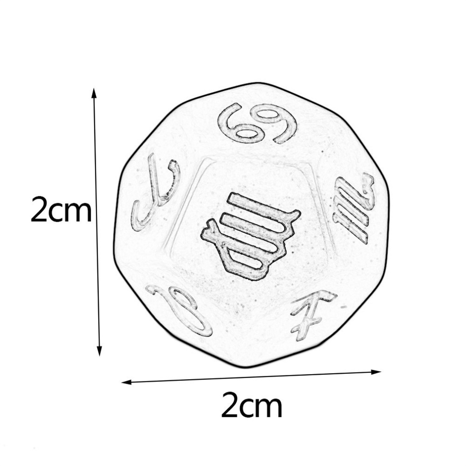 3Pcs Twee-Kleur D12 Veelvlak Astrologie Dobbelstenen Ouder-kind Interactie Gissen Speelgoed Kinderen Volwassen Decompressie Speelgoed