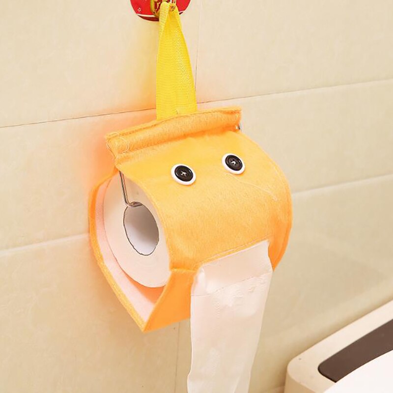 Elf Cute Cloth Lazy Tissue Box Storage Portable Hanging Paper Towel Set Kitchen Bathroom Living Room Decoration Paper Towel Tube: Orange