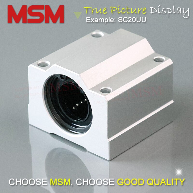 4pcs MSM Linear Bearing Blocks SC8UU SC10UU SC12UU SC16UU SC20UU SC25UU SC30UU Aluminium Housing Sliding Units CNC Parts (mm)