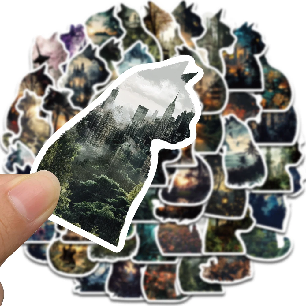 50 sztuki uroczych naklejek z nadrukami kotów, scrapbooking, laptop, graffiti, artykuły papiernicze, obraz, salon, telefon, naklejka na deskorolkę