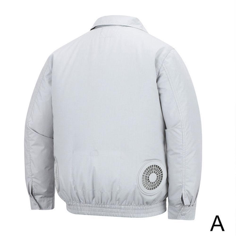Security Super air conditioning wind jacket fan suit Air Fitted Jacket Conditioning Workwear Outdoor Clothing Cooling Summe A4E3: XXL / gray