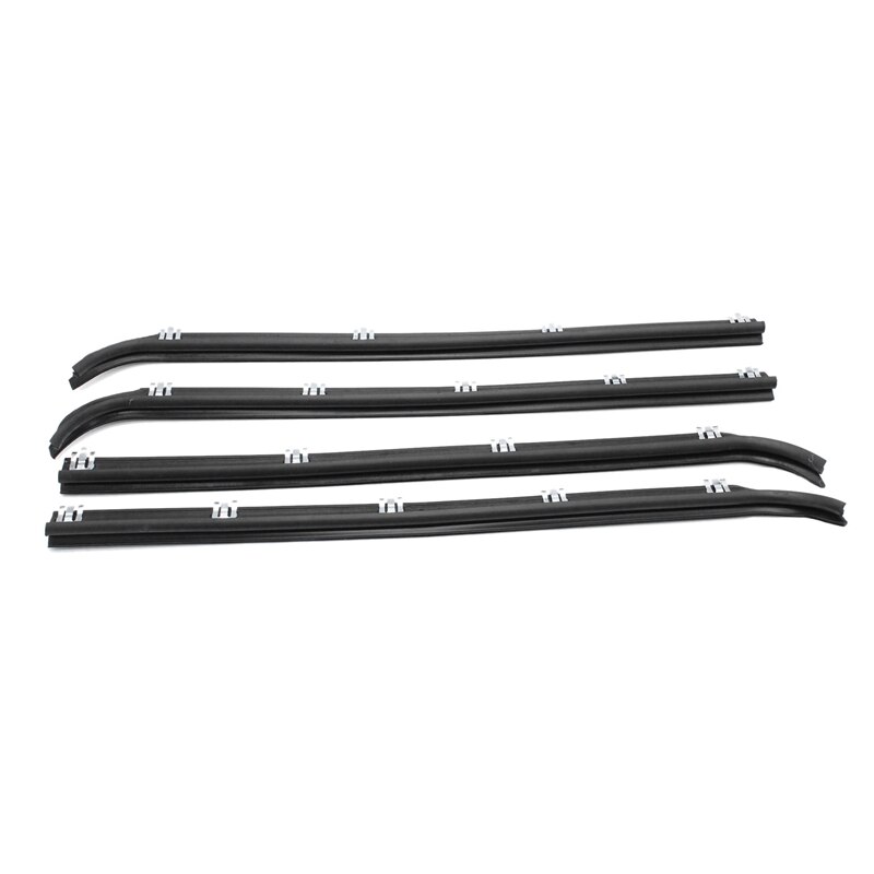 4 Stuks Rubber Voordeur Raam Trim Seals Auto Riem Tochtstrip Dauw Veeg Set Voor 87-97 Ford Bronco f150 F250 F350