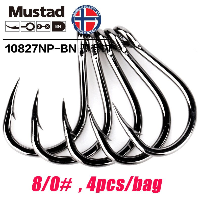 Mustad norge opprinnelse havfiskekrok superkraft stor størrelse sirkel fiskekroker ,1#-12/0#,10827np- mrd: 8-0