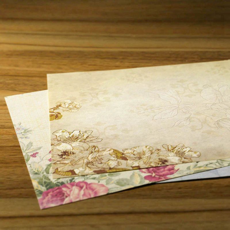 40 juegos de papelería Vintage con letras, papel para escribir, con sobres de 20 piezas, Bloc de notas, letras de papel, tipografía de Color aleatorio