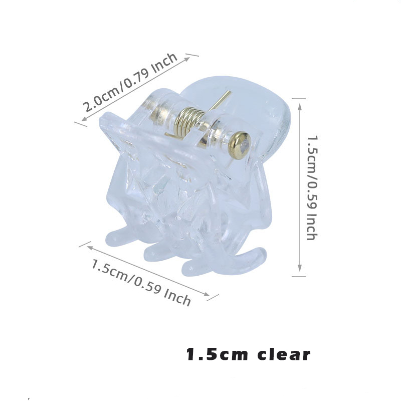 10-20Pcs Hair Claw Clips for Women Girls 1cm 1.5cm Black Brown Transparent Plastic Clamp for Ladies Headwear Hair Accessories: XXS / black