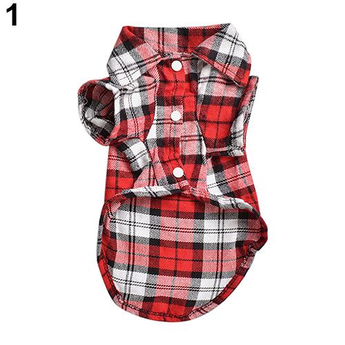 TINGHAO Hond kleren Leuk Huisdier Puppy Comfortabele Plaid Shirt Jas Kleding T-Shirt Maat XS SML Hond Levert: Rood / M