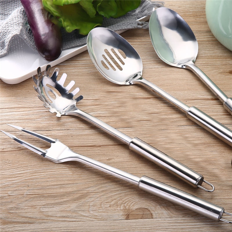 Stainless Steel Kitchen Cooking Utensil Set Cookware Colander Spoon Spatula Shovel Nonstick Cookware