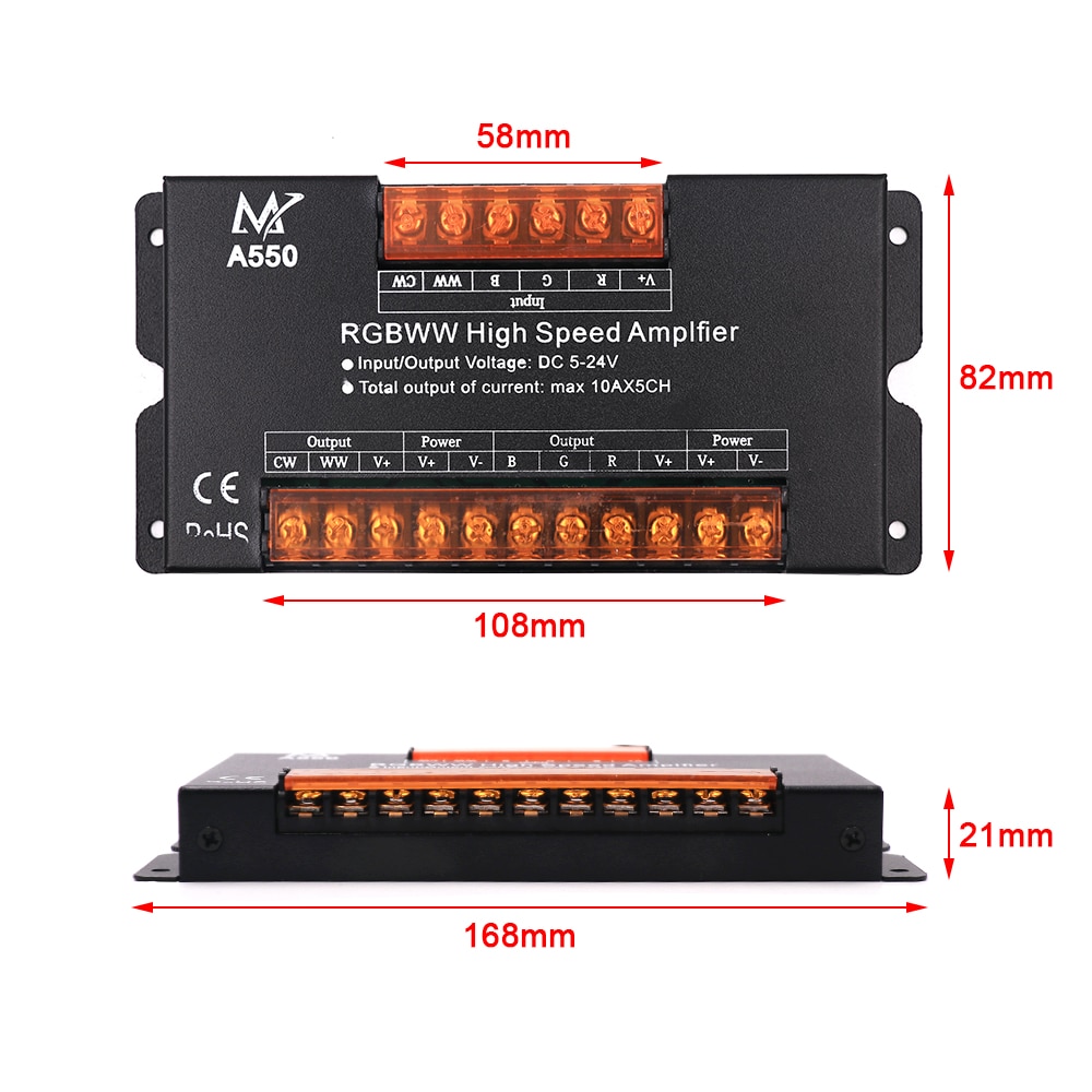 Amplificador de señal Wifi de alta velocidad, atenuador 50A, repetidor de señal de datos para 5V 12V 24V 5050 RGB + CCT RGB RGBW, tira de luz LED RGBWW