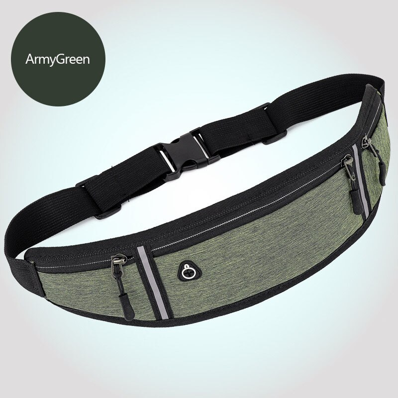 Aireebay unisex-juoksulaukku urheilullinen vyölaukku vedenpitävä vaellus perälaukku urheilu retkeilyvyötärönauha fanny-reppu erittäin ohut naisille: 4273 käsivarrenvihreää