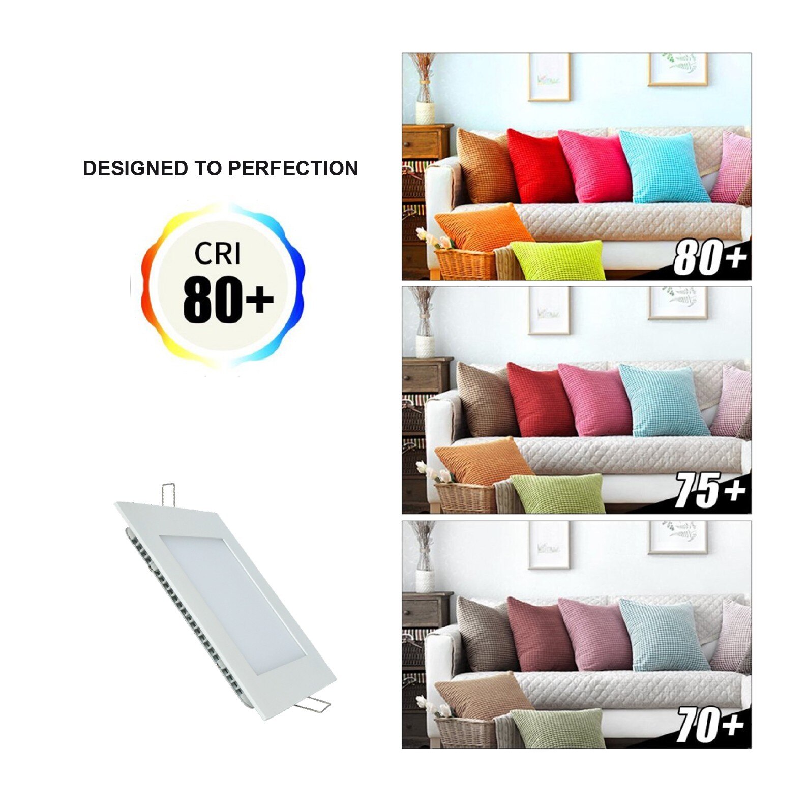 LED ATOMANT® 18W 1600LM Panel LED Cuadrado Downlight Corte 205x205mm a++ iluminación luces hogar decoración salón cocina