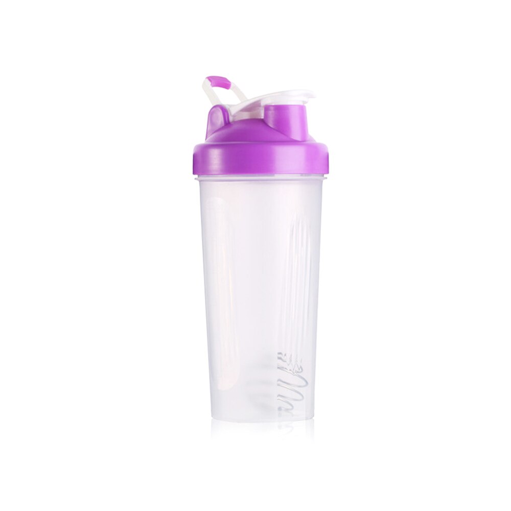 100% umweltfreundliche Protable Shaker Flasche Molke Protein Pulver Fitnessstudio Sport Flasche Mit Rühren Ball Für draussen Reise 600ml: violett