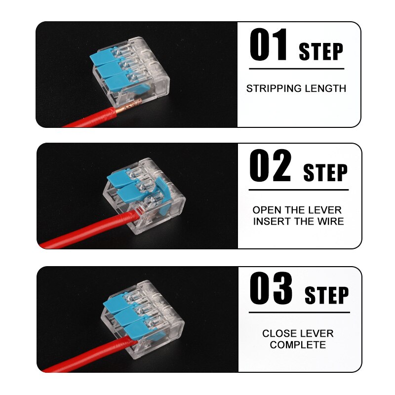 10 PCS Wire Connector Mini Quick Connector Universal Compact Wire Connector Plug-in Wire Terminal Home Wiring Connectors