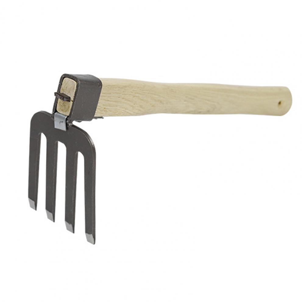 Gartenhacke, leichte Holzgriff-Stahl-Garten-Hand-Unkrauthacke, robuste Mehrzweck-Unkrautsichel für die Gartenarbeit: Rot