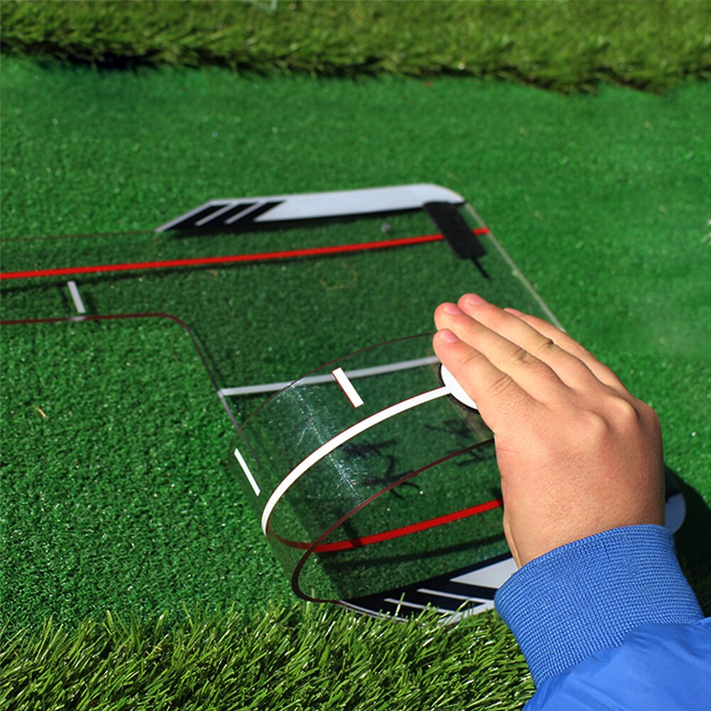 4 Path Rods Alignment Golf Swing Training Aid Indoor Flexible Angle Home Office Guide Transparent Base Chip Pitch