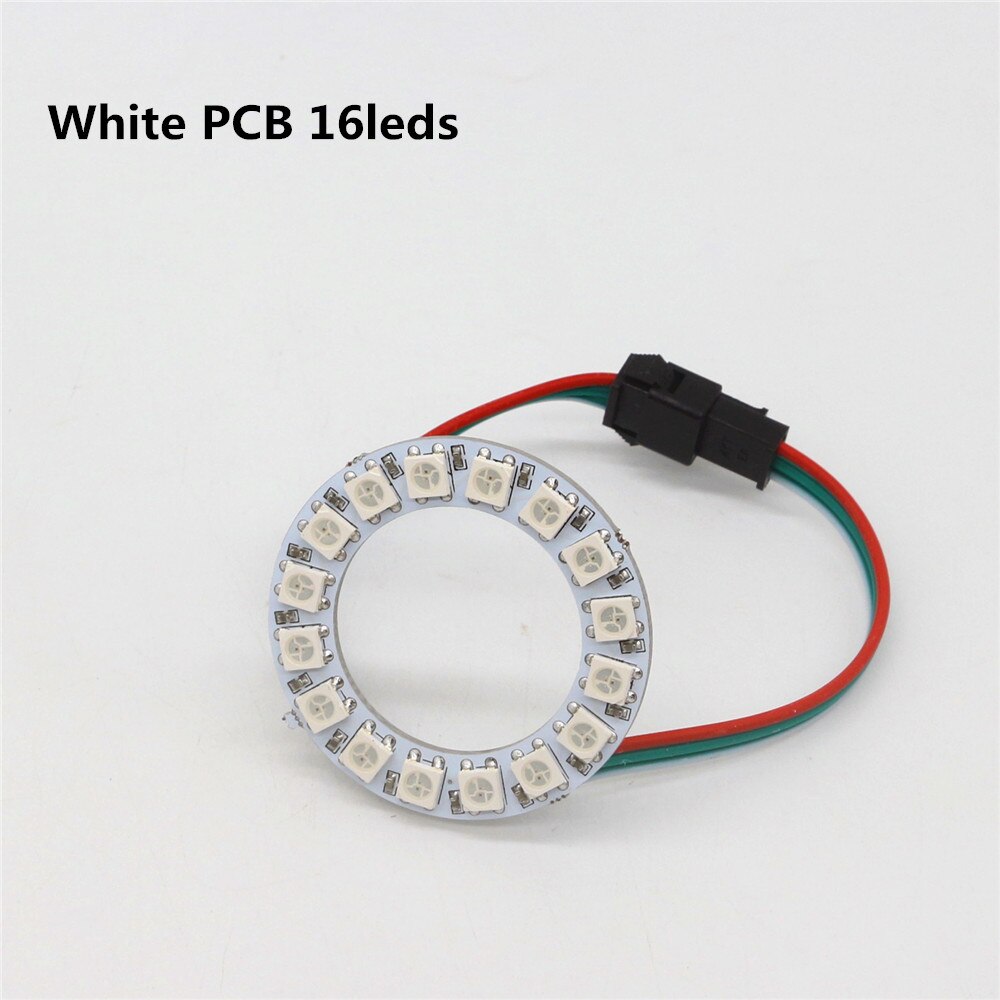 Individually Addressable WS2812B Pixel Ring 8/16/24/35/45Leds 5050 RGB Led Ring WS2812 IC BuiIt-in Led Module Pixel Strip Lights: 16 Leds White