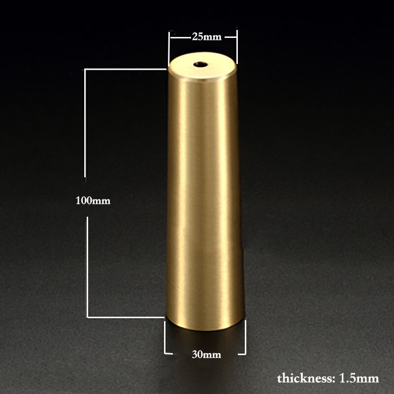 1 stykke guld messing kabinet benbetræk messing farve stol fødder beskytter sofa ben rør metal kop møbler ben ferrules: 100 x 30 x 25mm