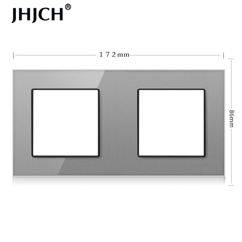 jhjch wall-mounted module diy European standard gray crystal glass panel power socket switch button function free combination