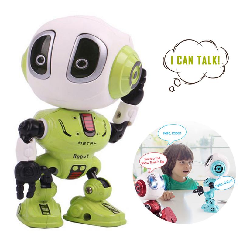 Rc leksaksrobotar intelligent induktionslegeringsrobot med led-ljus barn tidigt pedagogisk leksak interaktiv smarta robotleksaker