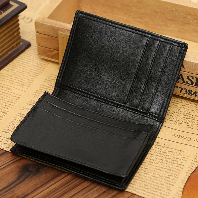 Kleine herren Business Geldbörsen Unisex PU Leder Bifold Geldbörse Kurz Tragbare Schwarz Handtasche Für Männer Bank Karte Halter pack